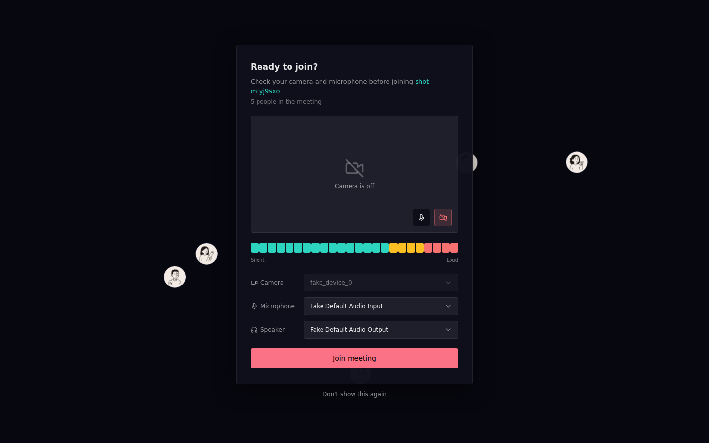 Welcome screen